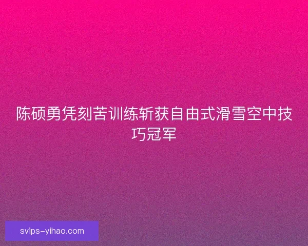 陈硕勇凭刻苦训练斩获自由式滑雪空中技巧冠军 陈硕勇凭刻苦训练斩获自由式滑雪空中技巧冠军