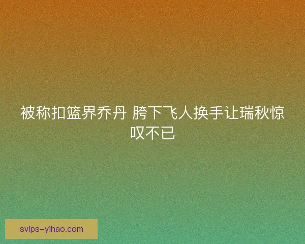 被称扣篮界乔丹 胯下飞人换手让瑞秋惊叹不已