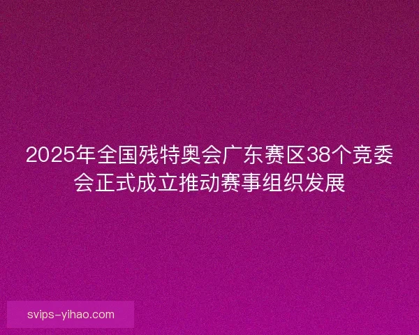 2025年全国残特奥会广东赛区38个竞委会正式成立推动赛事组织发展 2025年全国残特奥会广东赛区38个竞委会正式成立推动赛事组织发展